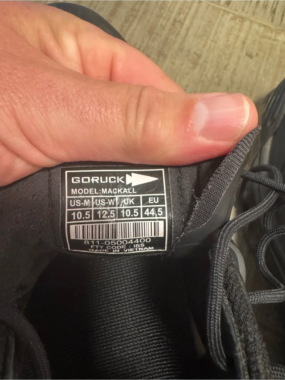 Men's Goruck mackall Black Tactical Trainer Shoes